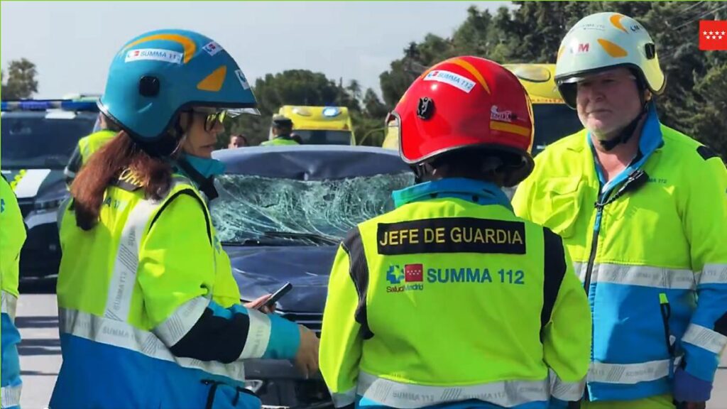 Un turismo arrolla a un grupo de ciclistas en la M-600 en Brunete y deja siete heridos, uno grave