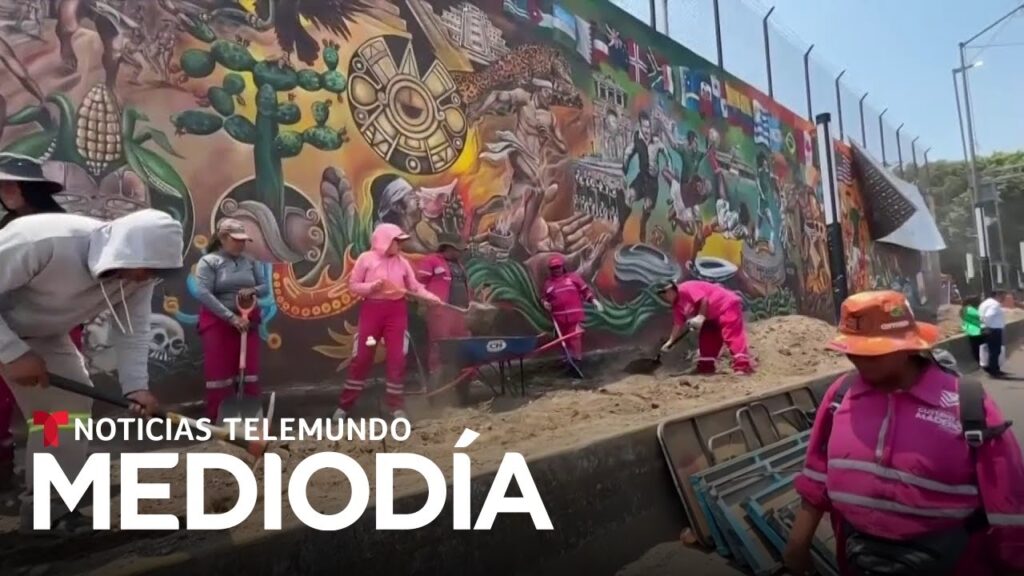 Mexicanos buscan Récord Guinness con un mural mundialista pintado con pinceles | Noticias Telemundo