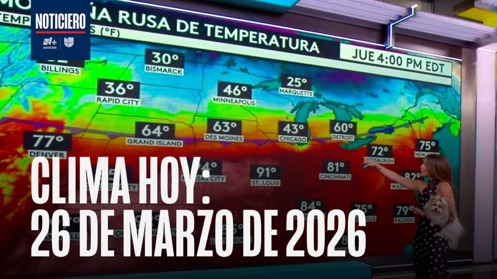 Clima hoy Estados Unidos jueves 26 de marzo 2026: Ola de calor y regreso del frío en el oeste